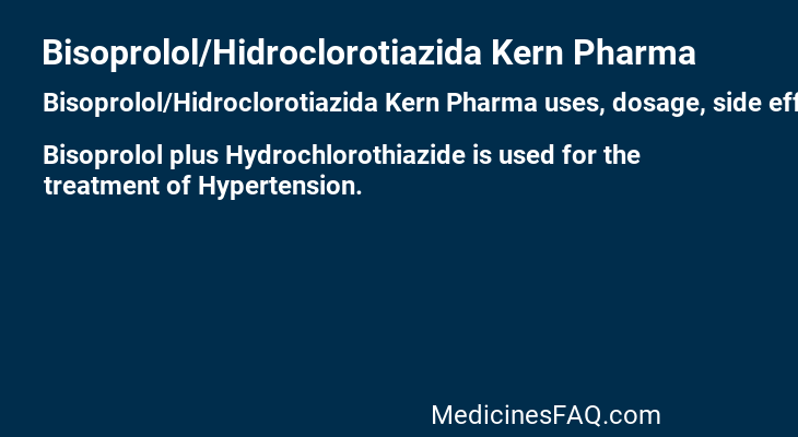Bisoprolol/Hidroclorotiazida Kern Pharma