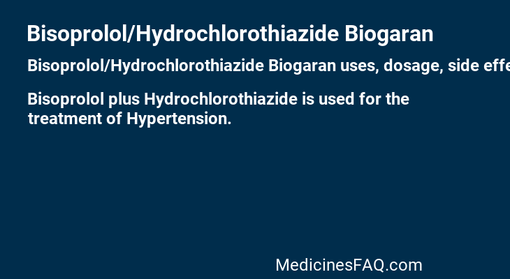 Bisoprolol/Hydrochlorothiazide Biogaran