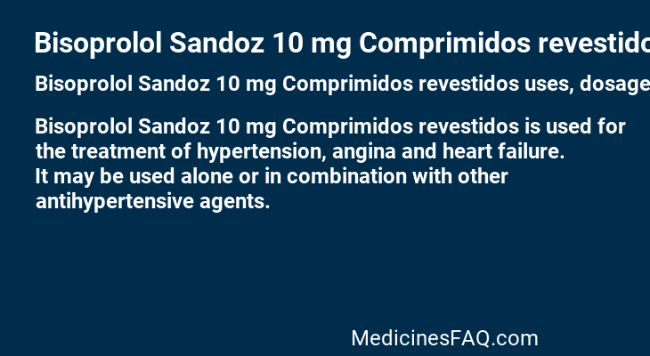 Bisoprolol Sandoz 10 mg Comprimidos revestidos