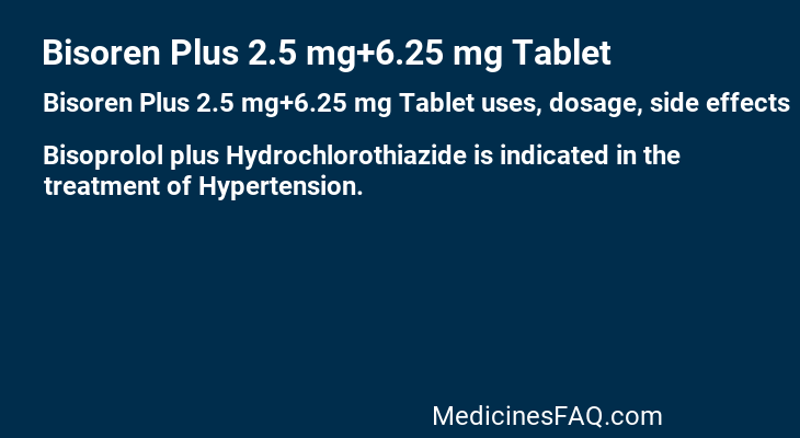 Bisoren Plus 2.5 mg+6.25 mg Tablet