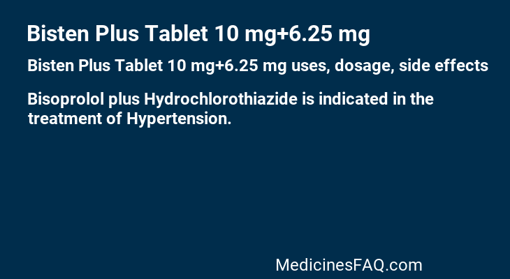 Bisten Plus Tablet 10 mg+6.25 mg