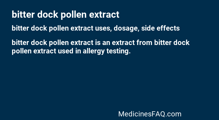 bitter dock pollen extract