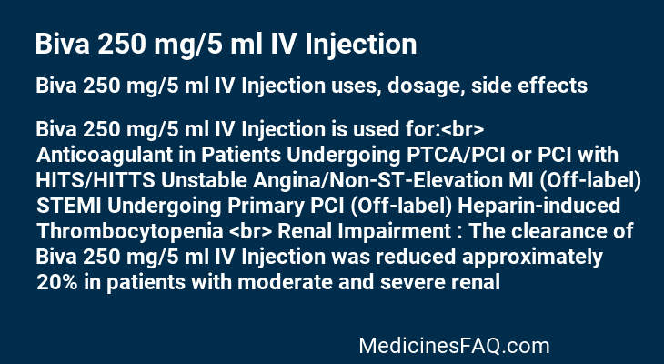 Biva 250 mg/5 ml IV Injection