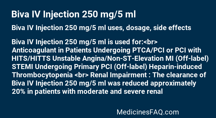 Biva IV Injection 250 mg/5 ml