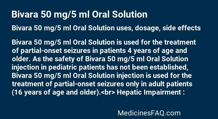 Bivara 50 mg/5 ml Oral Solution