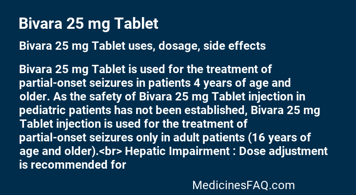 Bivara 25 mg Tablet