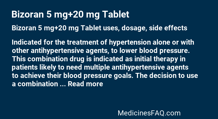 Bizoran 5 mg+20 mg Tablet