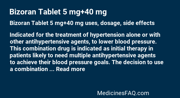 Bizoran Tablet 5 mg+40 mg