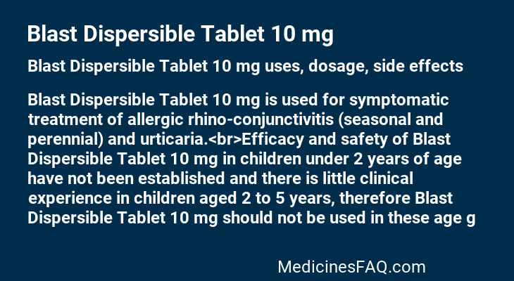 Blast Dispersible Tablet 10 mg