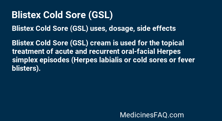Blistex Cold Sore (GSL)