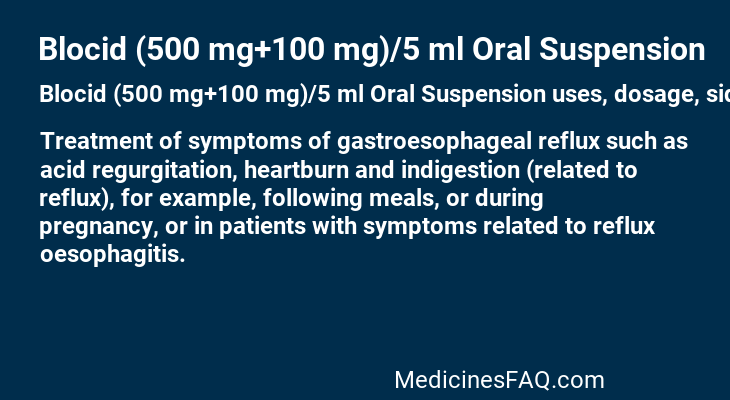 Blocid (500 mg+100 mg)/5 ml Oral Suspension