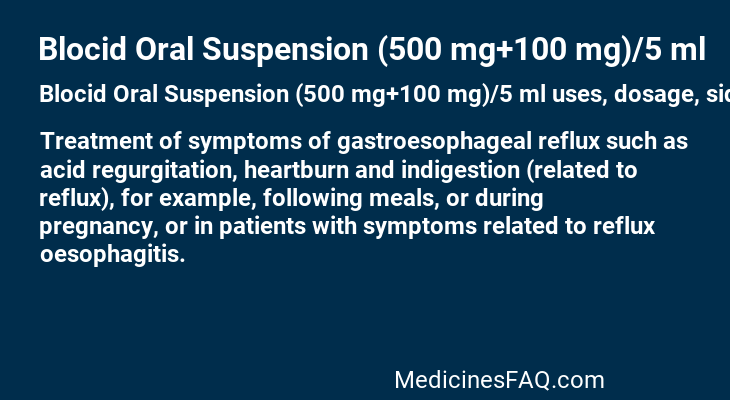 Blocid Oral Suspension (500 mg+100 mg)/5 ml