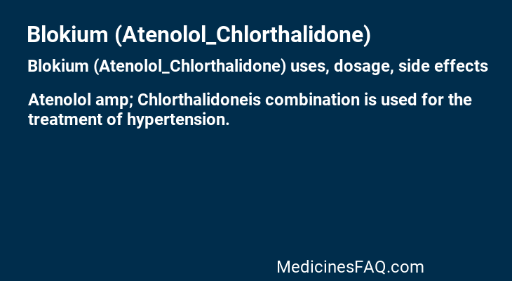 Blokium (Atenolol_Chlorthalidone)