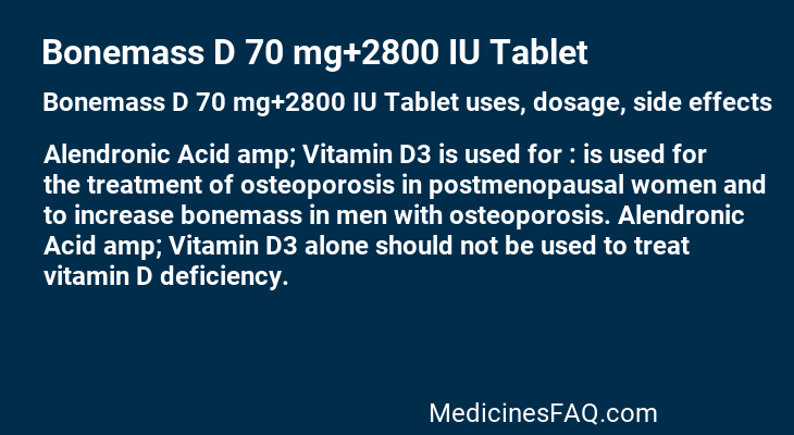 Bonemass D 70 mg+2800 IU Tablet