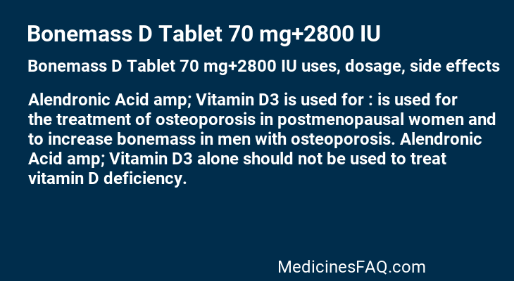 Bonemass D Tablet 70 mg+2800 IU