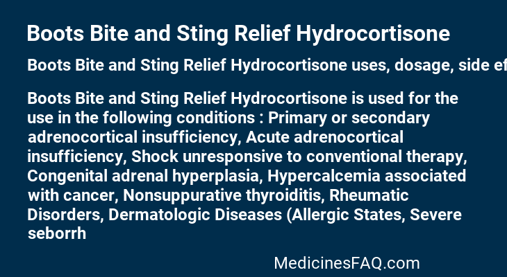 Boots Bite and Sting Relief Hydrocortisone