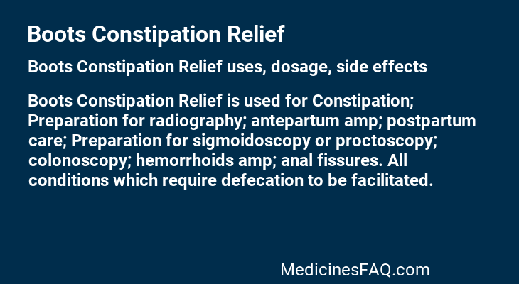Boots Constipation Relief