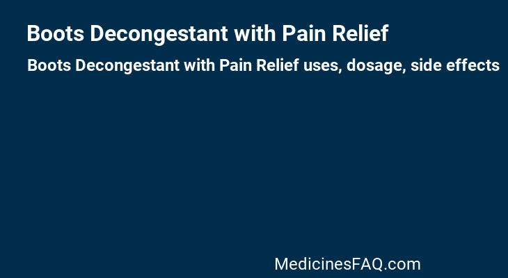 Boots Decongestant with Pain Relief