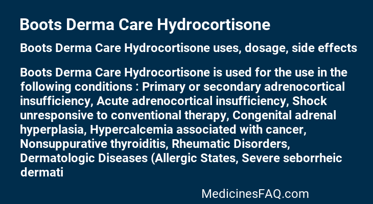 Boots Derma Care Hydrocortisone