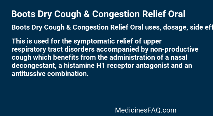 Boots Dry Cough & Congestion Relief Oral