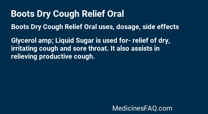 Boots Dry Cough Relief Oral