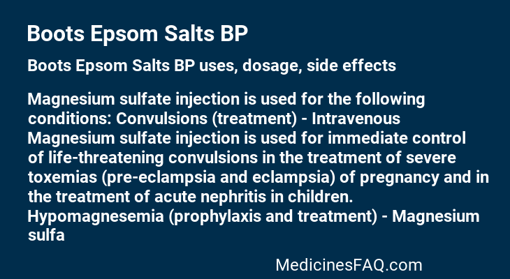 Boots Epsom Salts BP