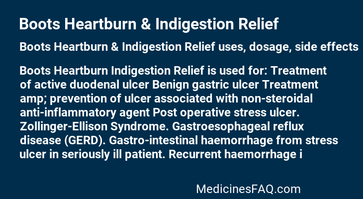 Boots Heartburn & Indigestion Relief