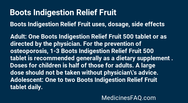 Boots Indigestion Relief Fruit