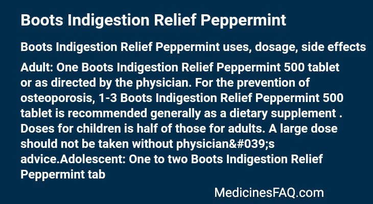 Boots Indigestion Relief Peppermint