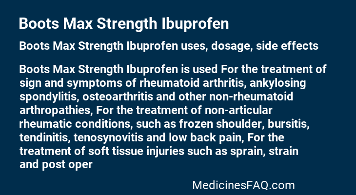 Boots Max Strength Ibuprofen