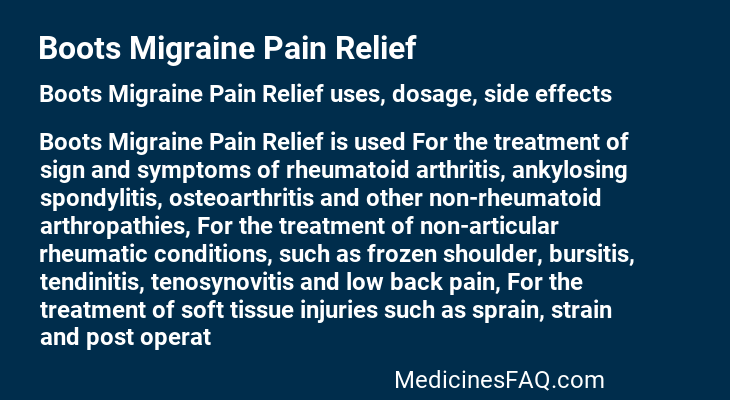 Boots Migraine Pain Relief