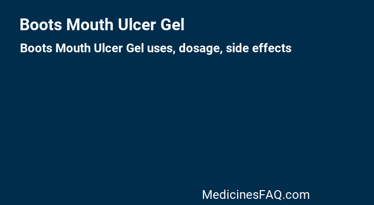 Boots Mouth Ulcer Gel