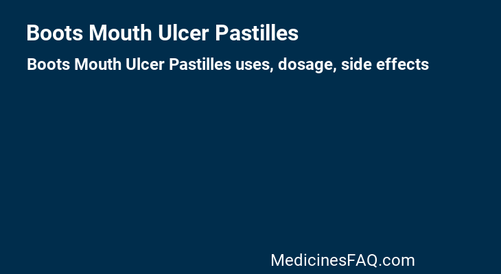 Boots Mouth Ulcer Pastilles