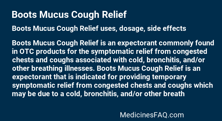 Boots Mucus Cough Relief