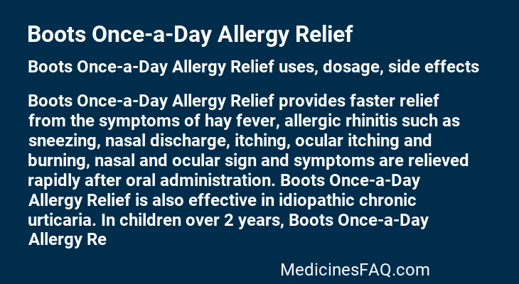 Boots Once-a-Day Allergy Relief