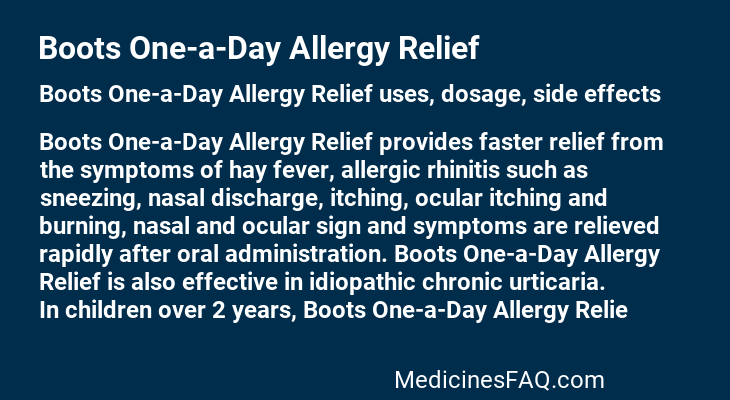 Boots One-a-Day Allergy Relief