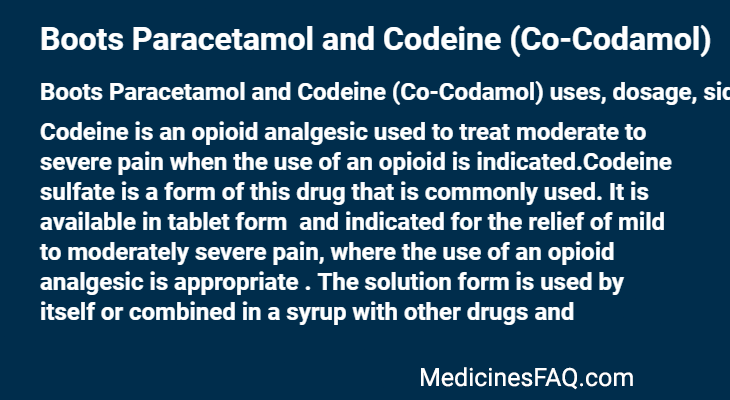 Boots Paracetamol and Codeine (Co-Codamol)