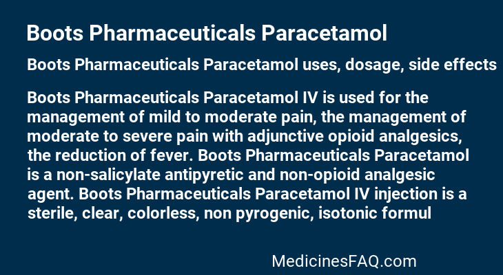 Boots Pharmaceuticals Paracetamol