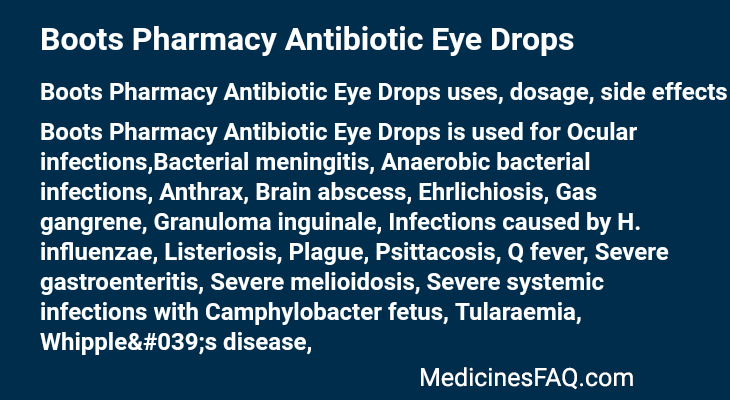 Boots Pharmacy Antibiotic Eye Drops