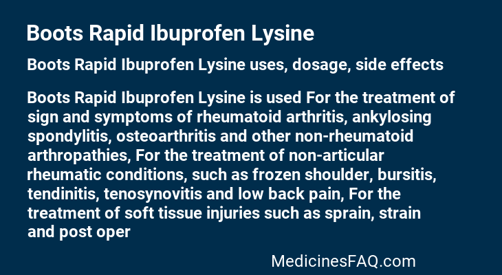 Boots Rapid Ibuprofen Lysine