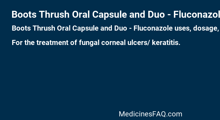 Boots Thrush Oral Capsule and Duo - Fluconazole