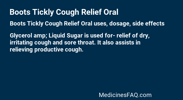 Boots Tickly Cough Relief Oral