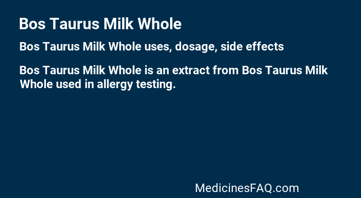 Bos Taurus Milk Whole