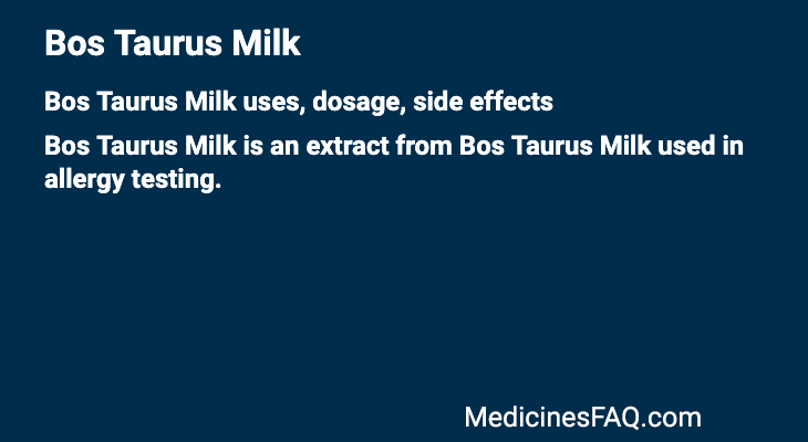 Bos Taurus Milk