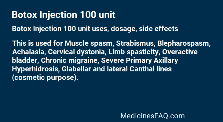 Botox Injection 100 unit