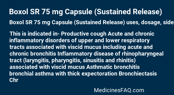 Boxol SR 75 mg Capsule (Sustained Release)