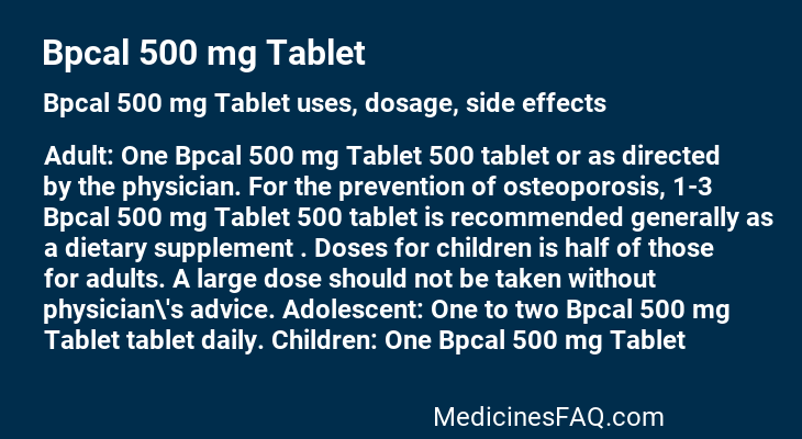 Bpcal 500 mg Tablet