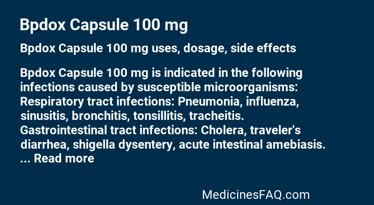 Bpdox Capsule 100 mg