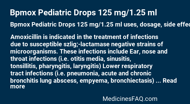 Bpmox Pediatric Drops 125 mg/1.25 ml