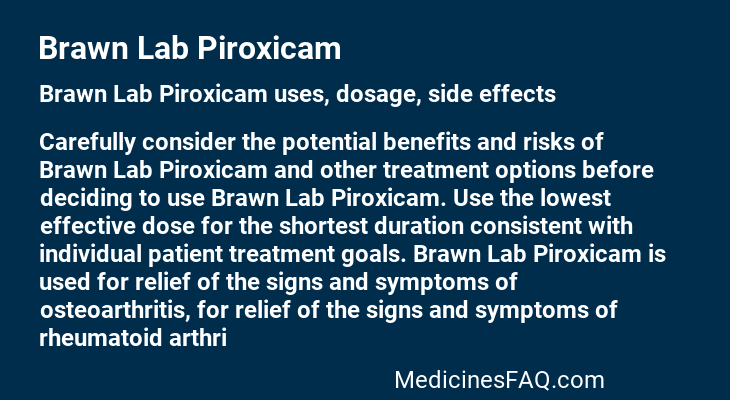Brawn Lab Piroxicam